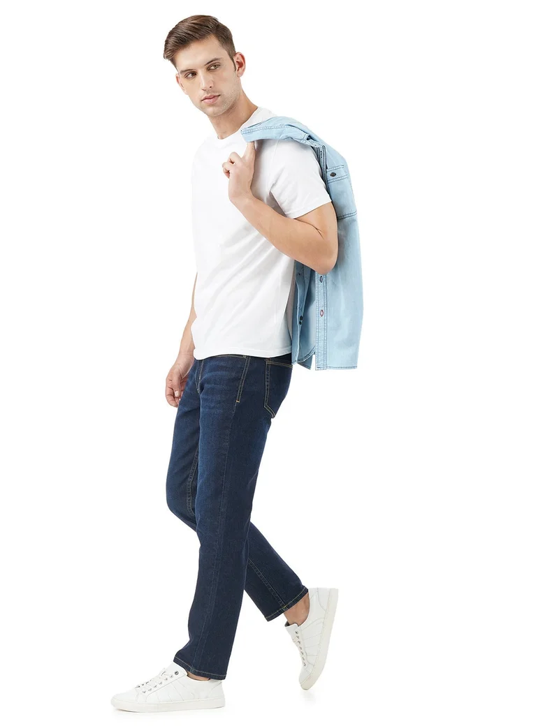 inkd جينز رجالي عادي - متوسط الارتفاع | مزيج القطن | قماش قابل للتمدد | تصميم كلاسيك 5 بوكت